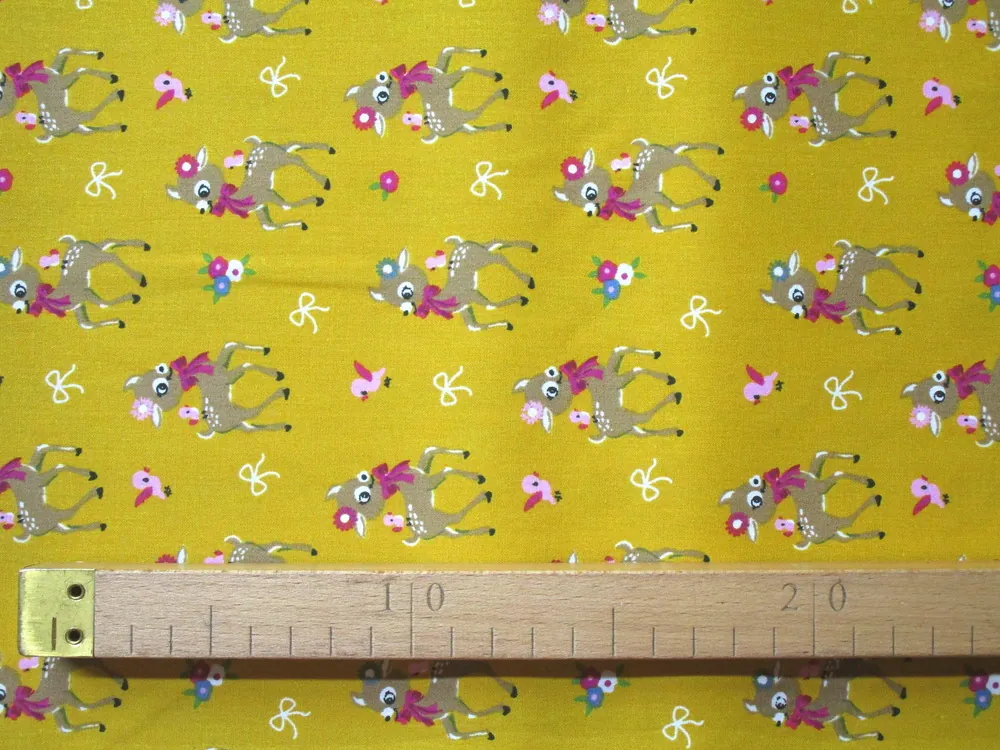 Bavlna horčicová "srnka, vtáčik"