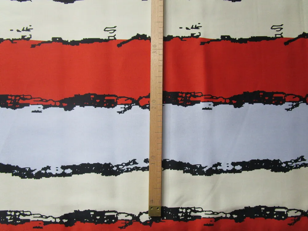 Satén bavlnený elastický "farebné pásy" - matný