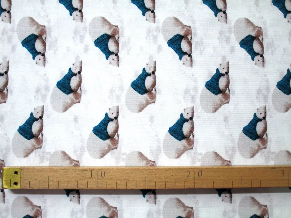 Teplákovina počesaná biela "ľadový medveď"