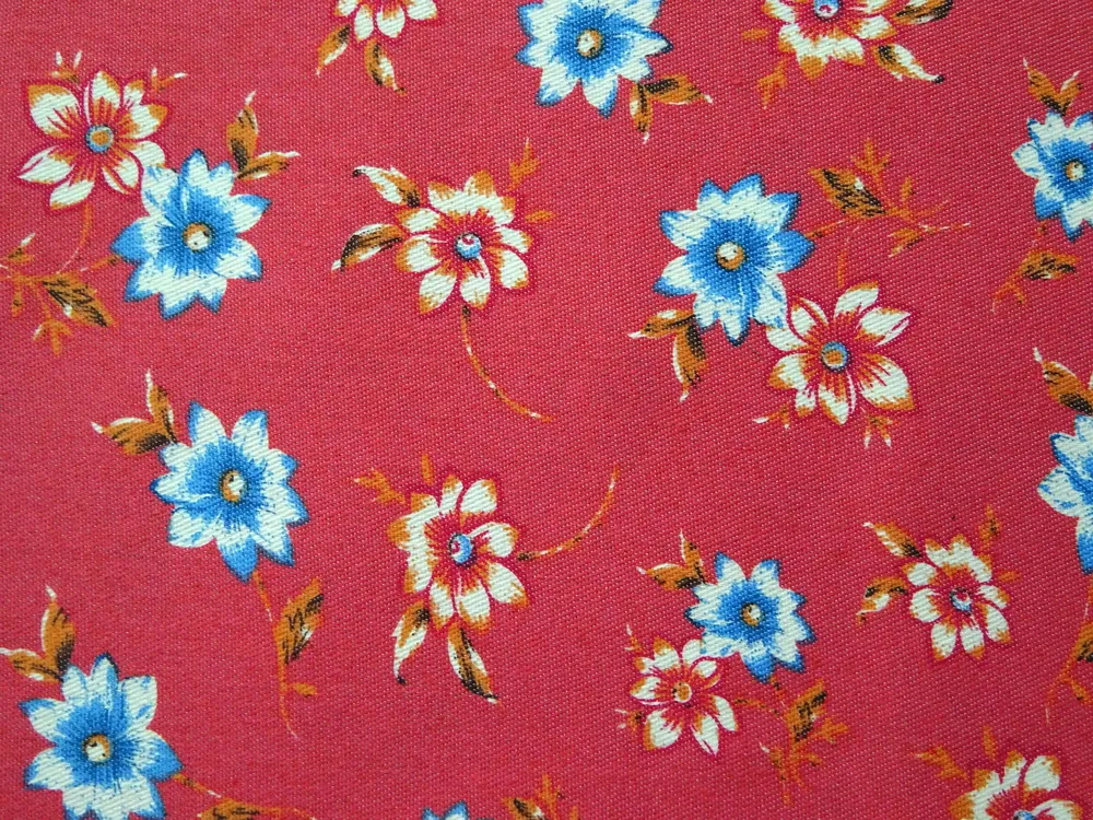 Riflovina červená "farebné kvety" 