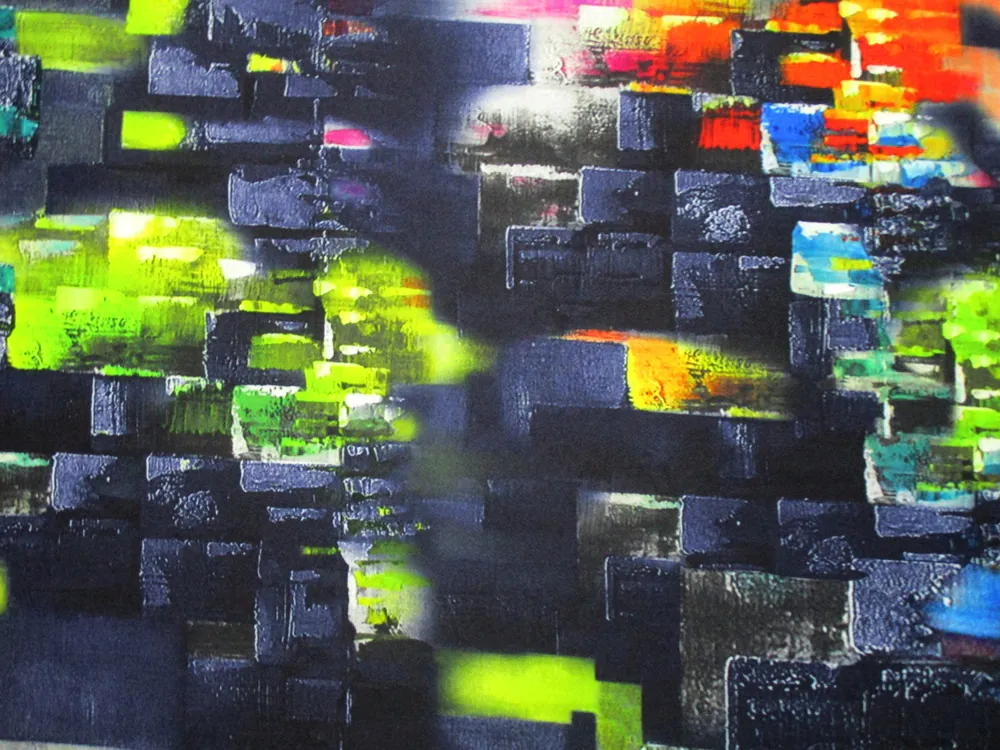 Šatovka tmavomodrá "farebné geometrické tvary"