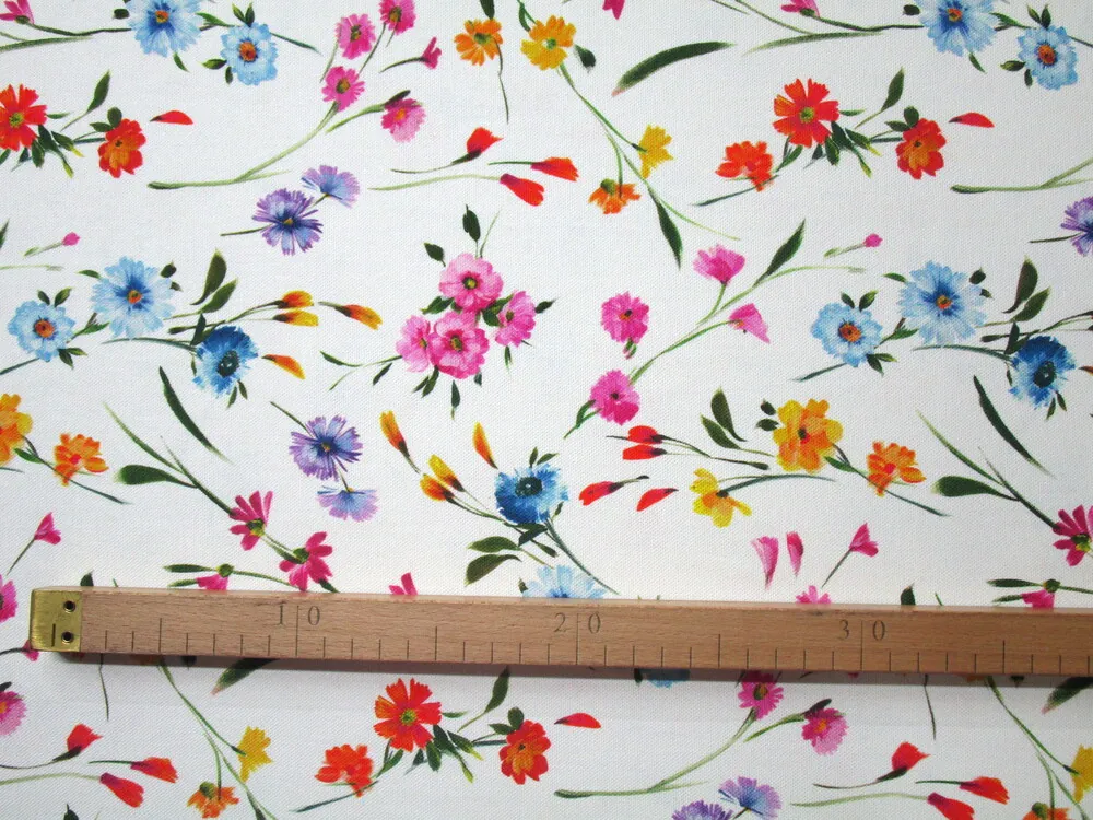 Poťahovka smotanová "lúčne kvety" - digitálna tlač