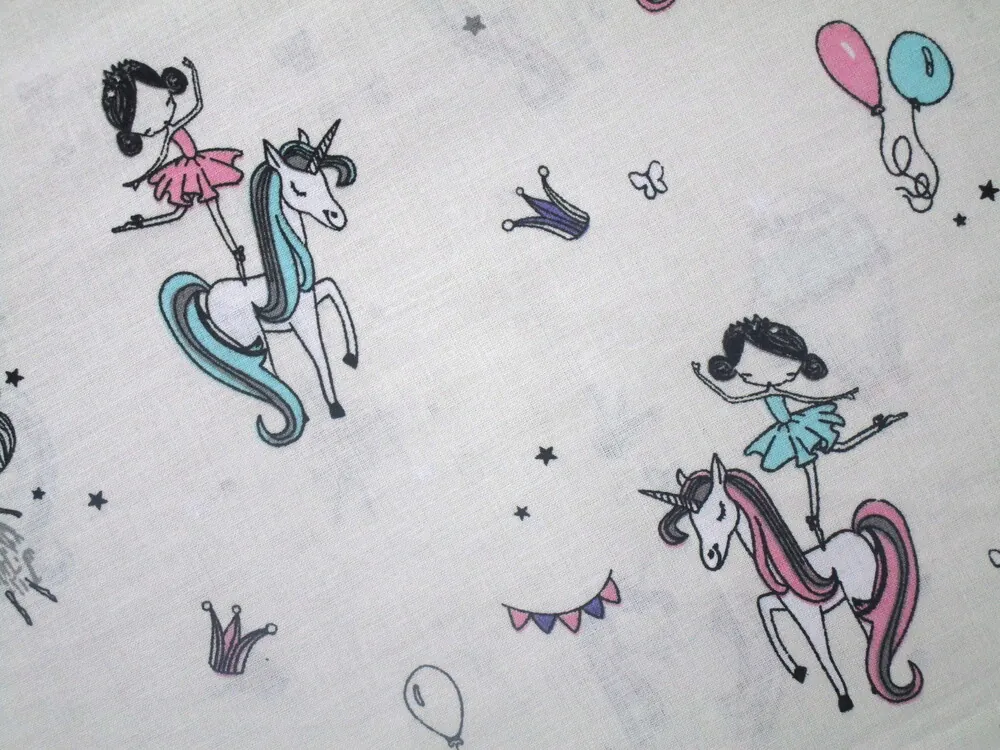 Bavlna smotanová "baletka, jednorožec"