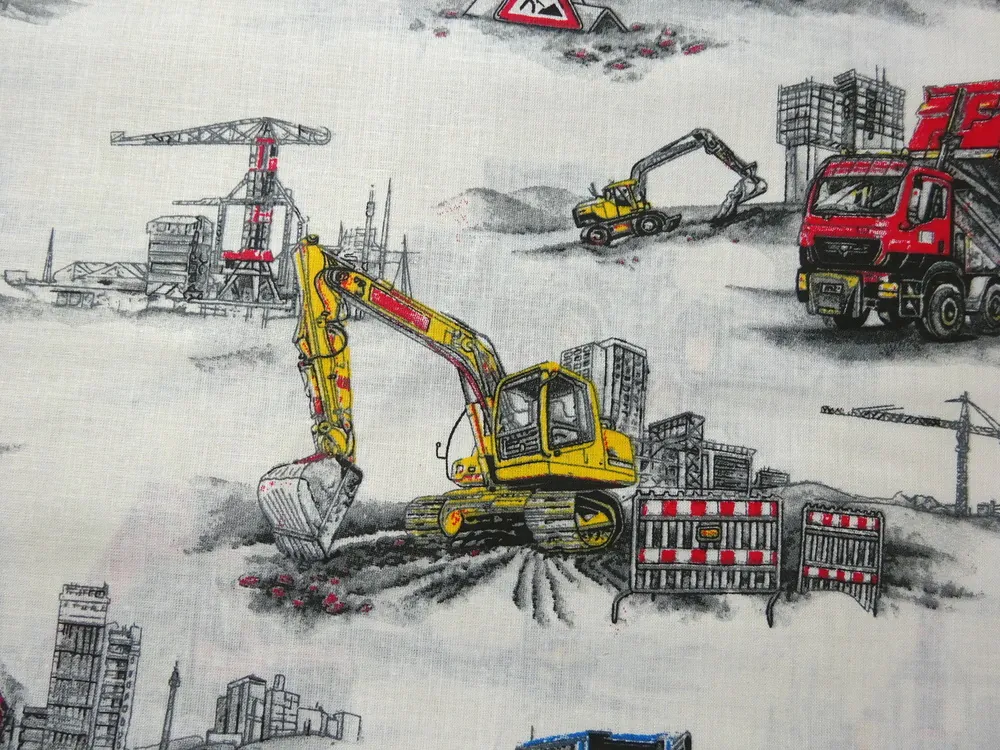 Bavlna maslová "stavebné vozidlá" 