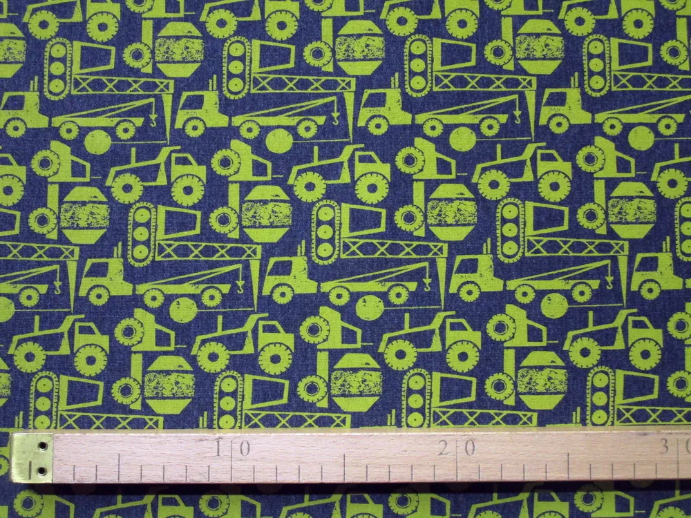 Teplákovina tmavosivá "žlto-zelené nákladné autá"