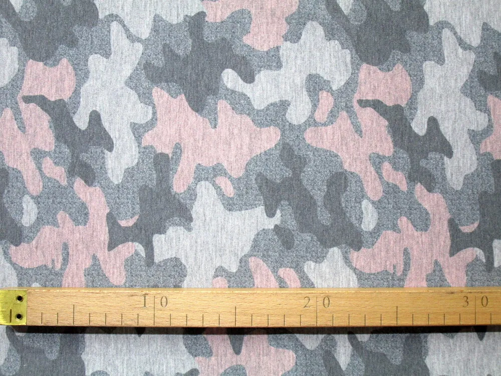 Teplákovina ružovo-sivá "maskáč"