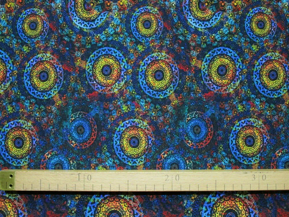 Úplet čierny "žlto-modrá mandala" 