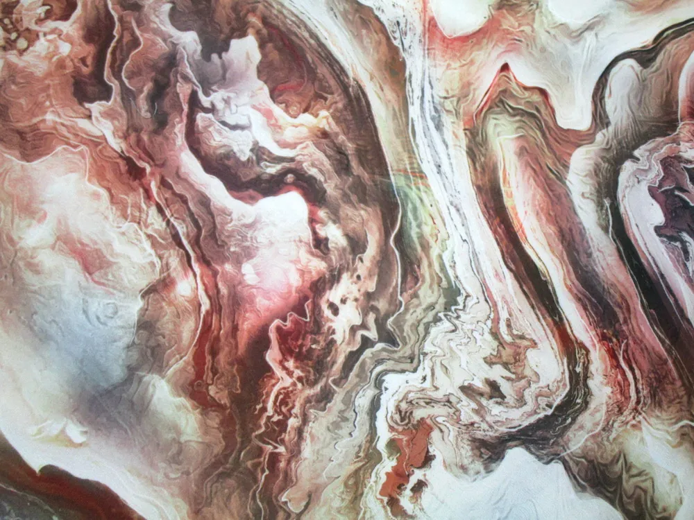 Hodváb zemité farby "rozpitý vzor"