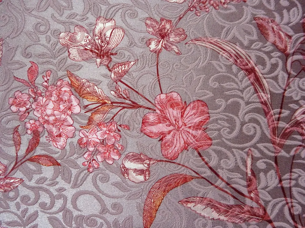 Žakard staroružový "kvety, plastický vzor"