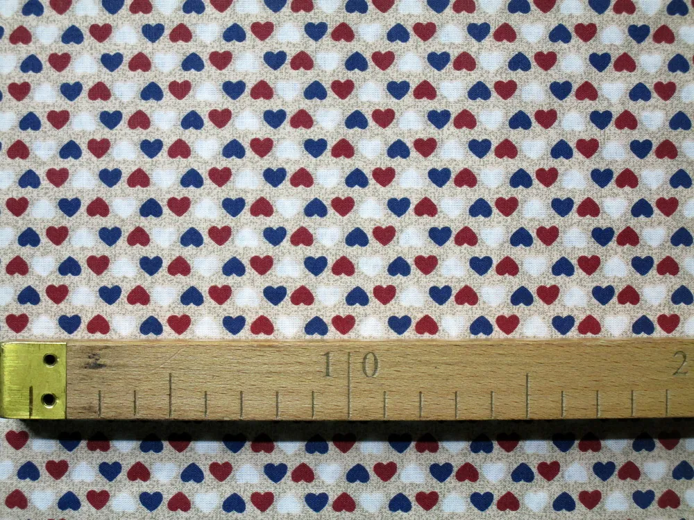 Bavlna béžová "farebné srdiečko"