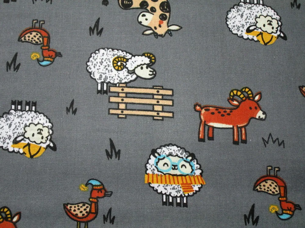 Bavlna tmavosivá "domáce zvieratká"