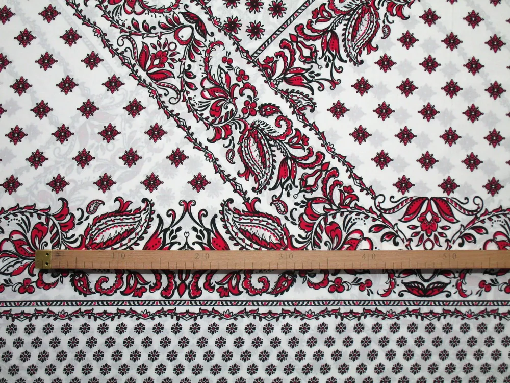 Šatovka smotanová "červeno-čierny vzor" 