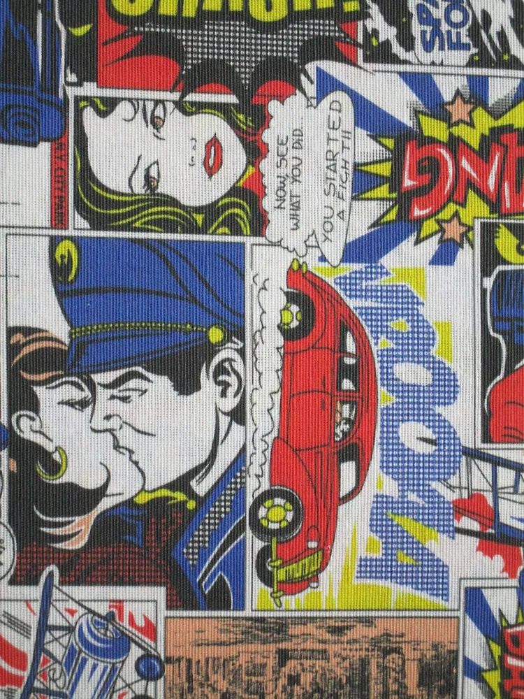 Poťahovka biela "malý komiks" 