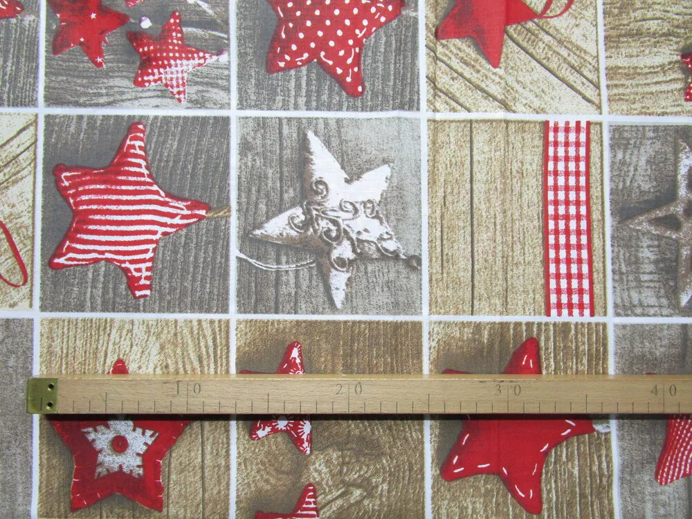 Bavlna bielo-hnedá "hviezdičky" 