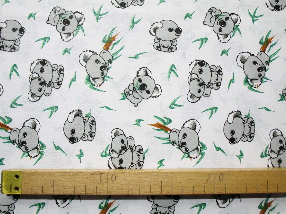 Bavlna biela "sivá koala" 