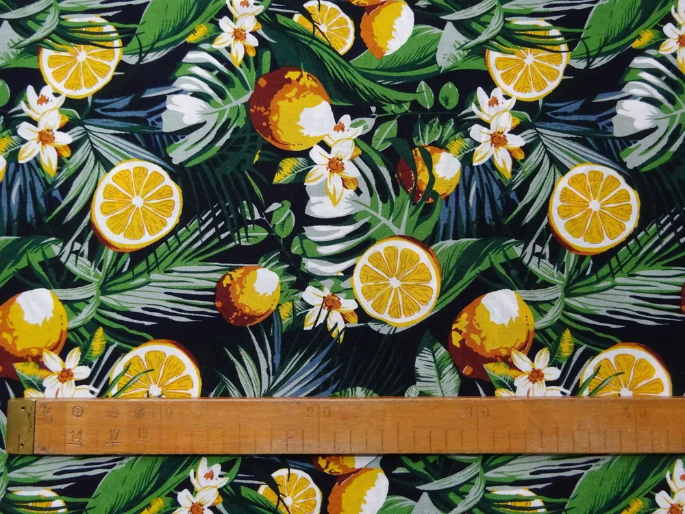 Šatovka čierna "pomaranče, listy" 