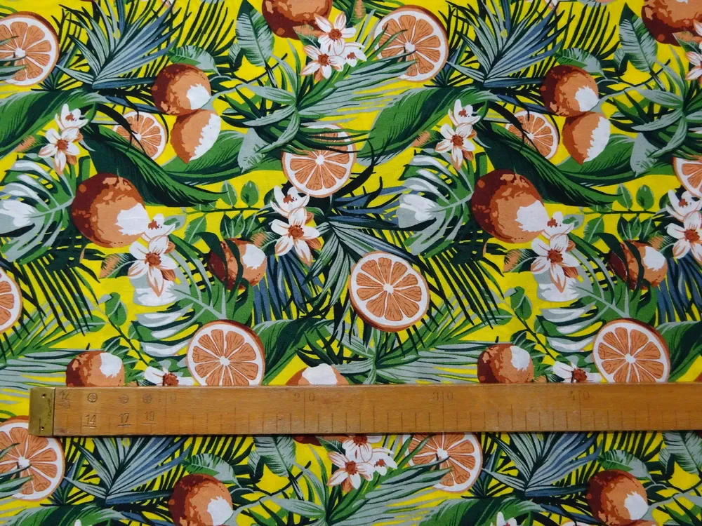 Šatovka žltá "pomaranče, listy" 
