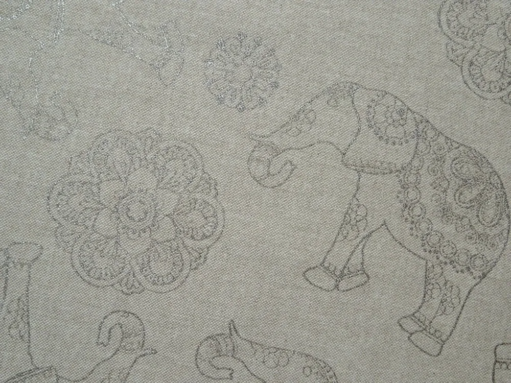 Poťahovka prírodná "strieborný sloník, mandala"