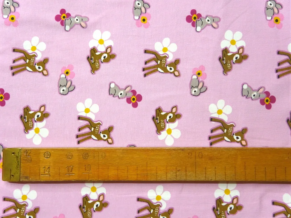 Úplet ružový "srnka, zajko, kvet" 