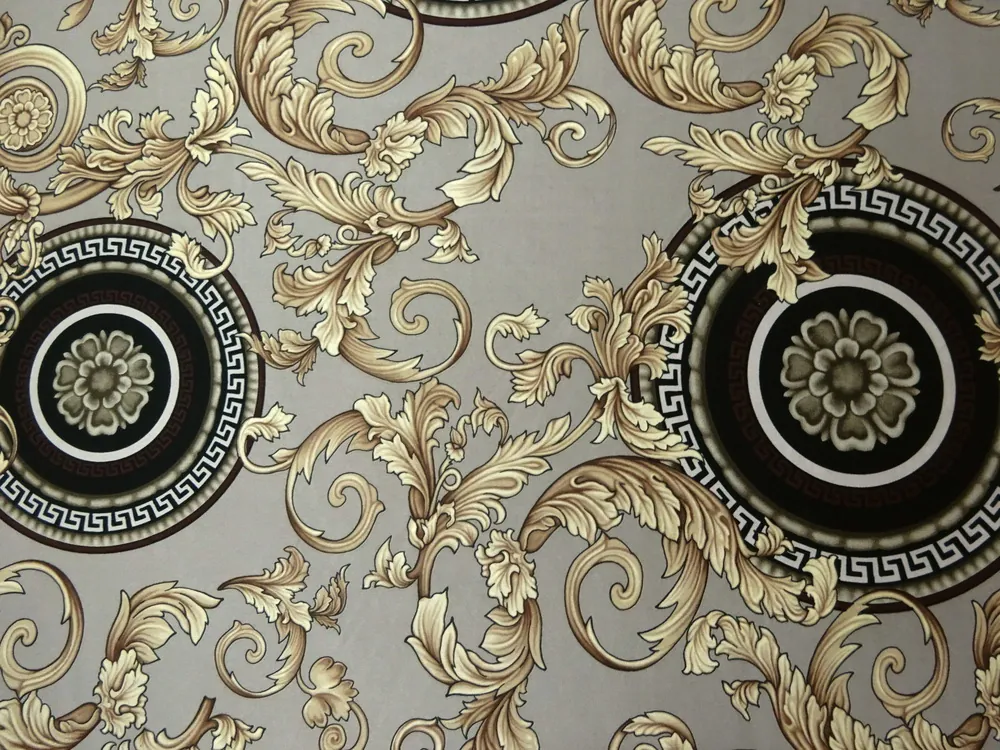 Hodváb béžový "béžovo-hnedý vzor" 