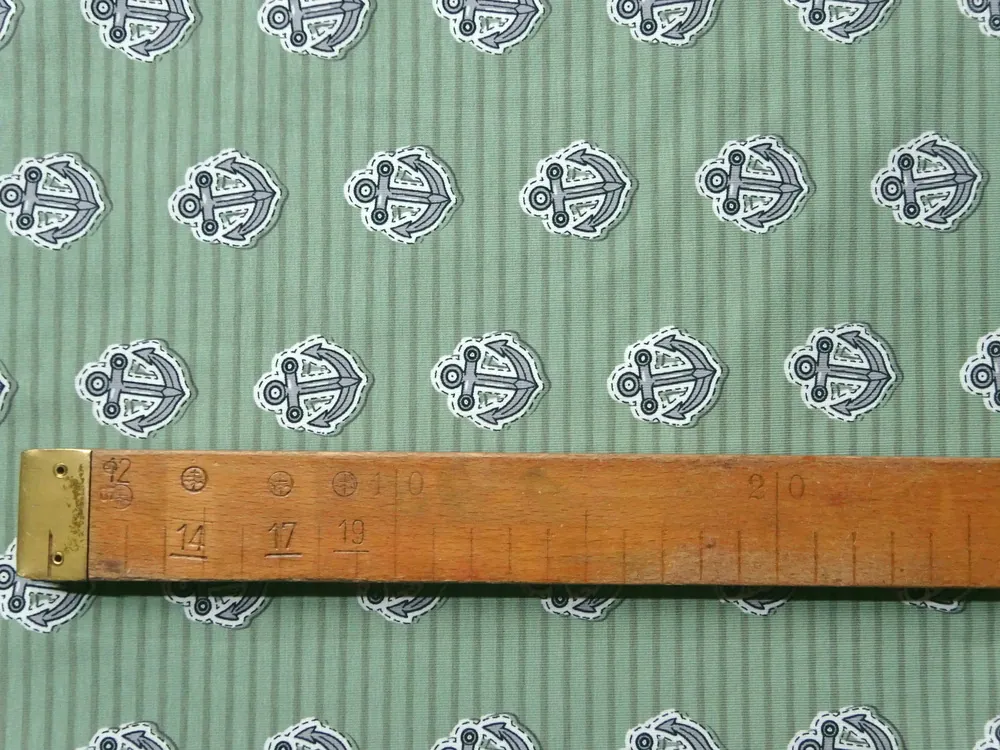 Úplet zelený "kotva, pásik" 