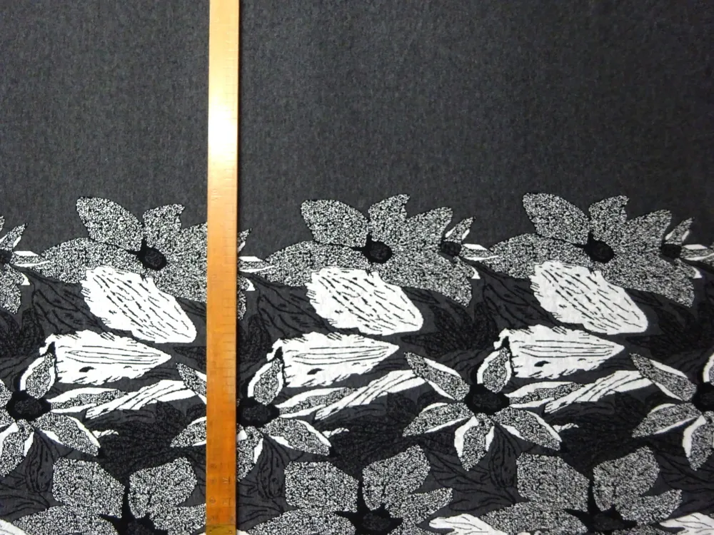 Úplet tmavosivý "kvety" - bordúra obojstranná