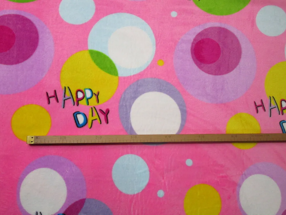 Fleece ružový "Happy day"