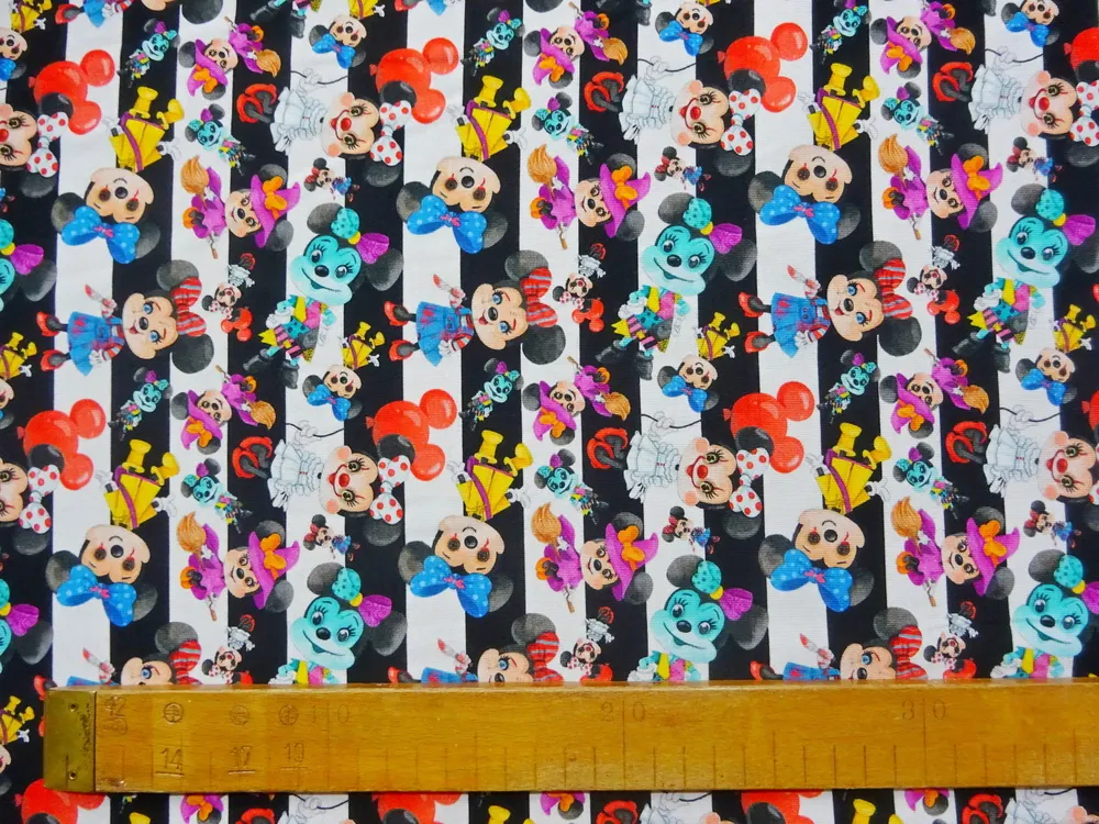 Úplet bielo-čierny "horror Minie" - digitálna tlač 