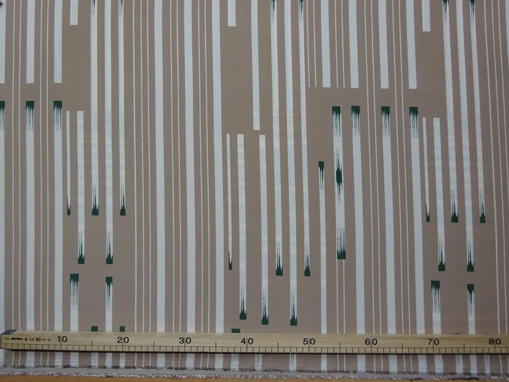 Šatovka béžová "smotanovo-zelený vzor" - bordúra 