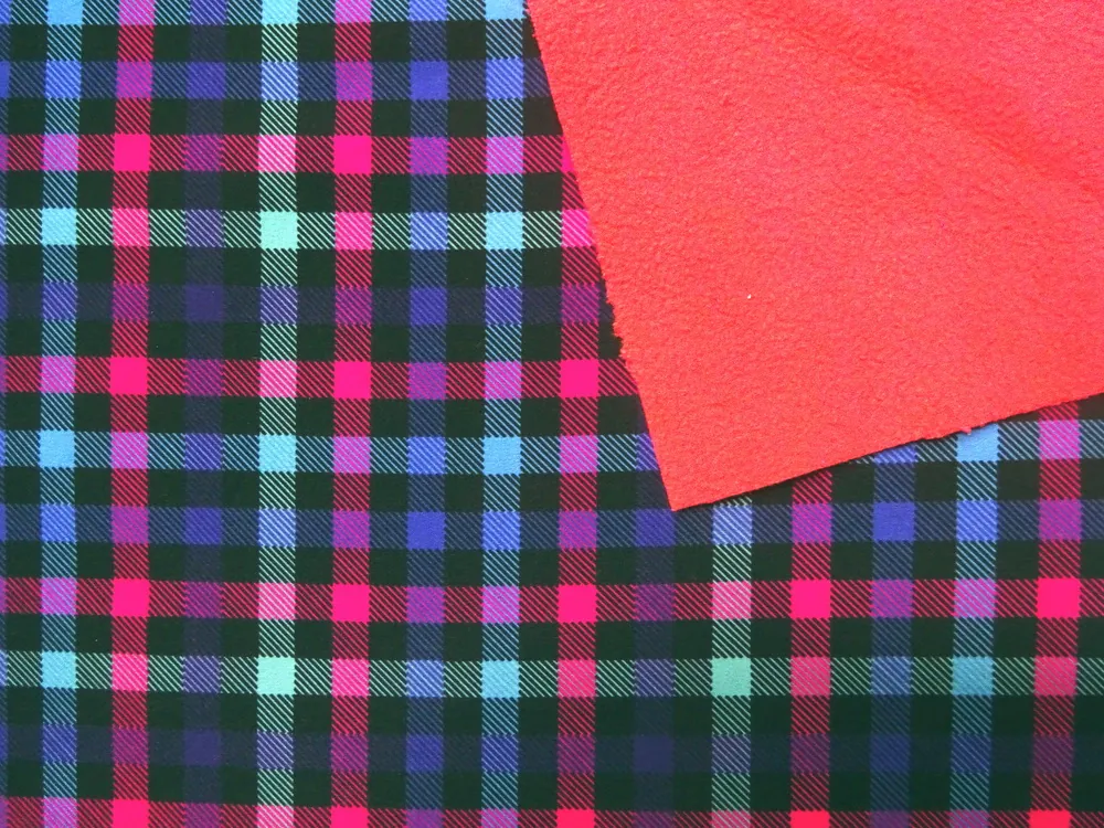 Softshell "ružovo-tyrkysové káro"