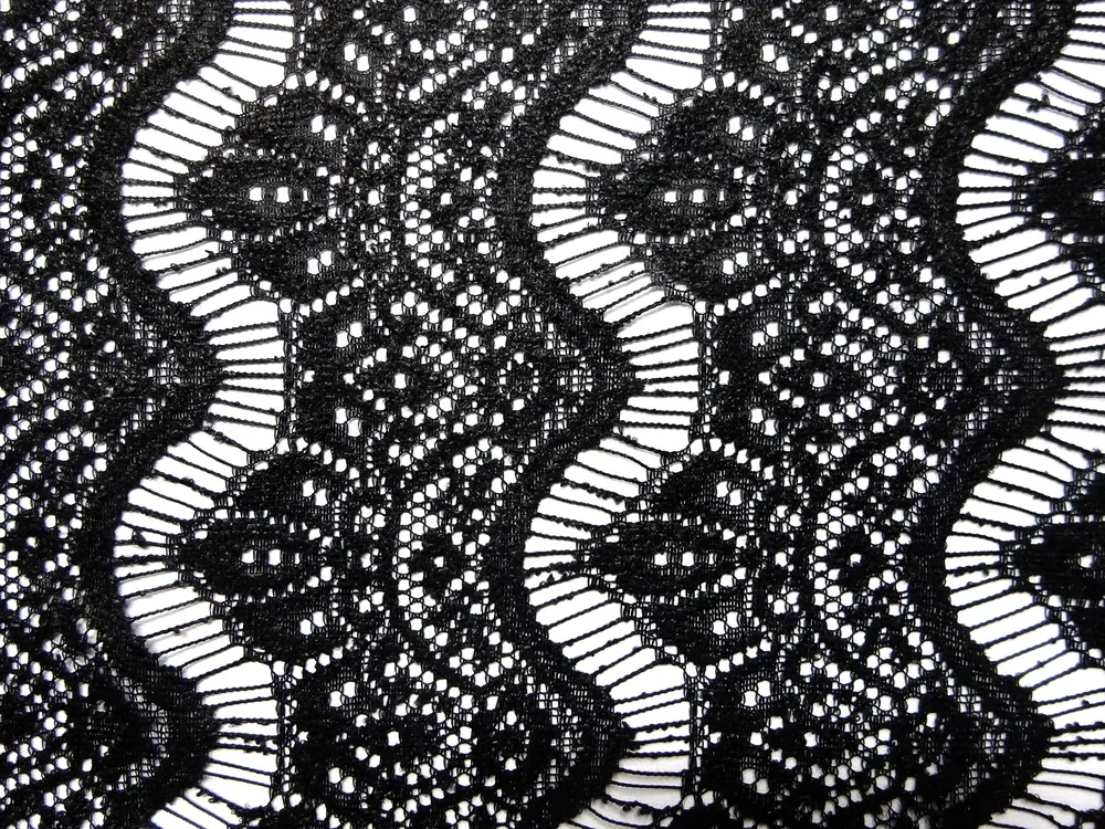 Krajka Tenerife čierna "vzorovaná" 