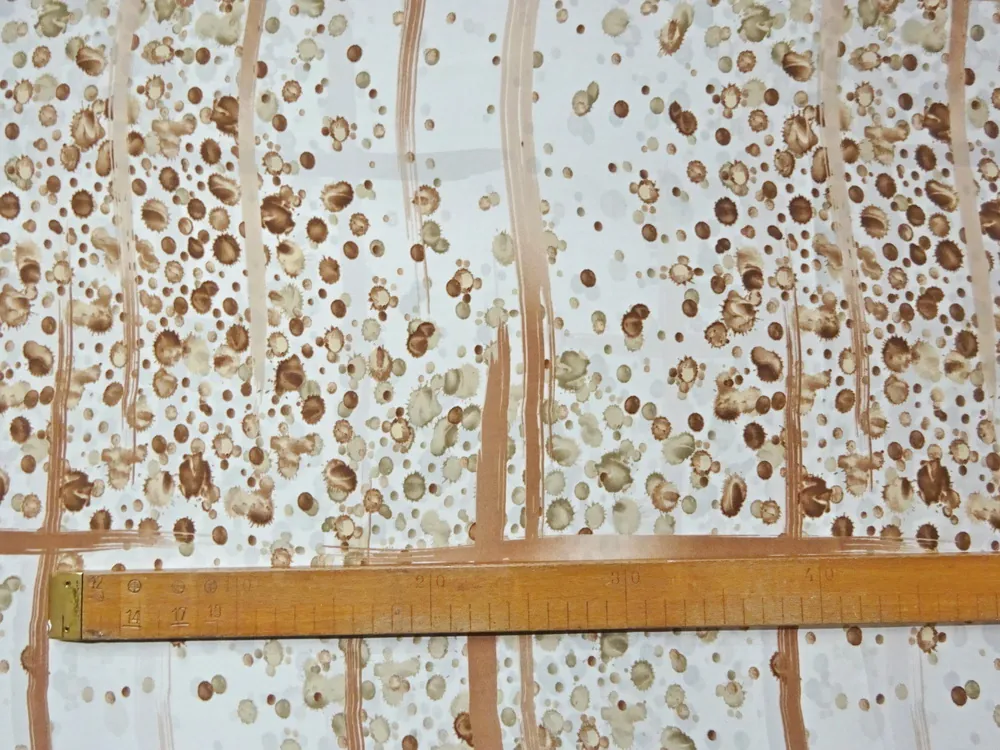 Hodváb smotanový "hnedý vzor" 