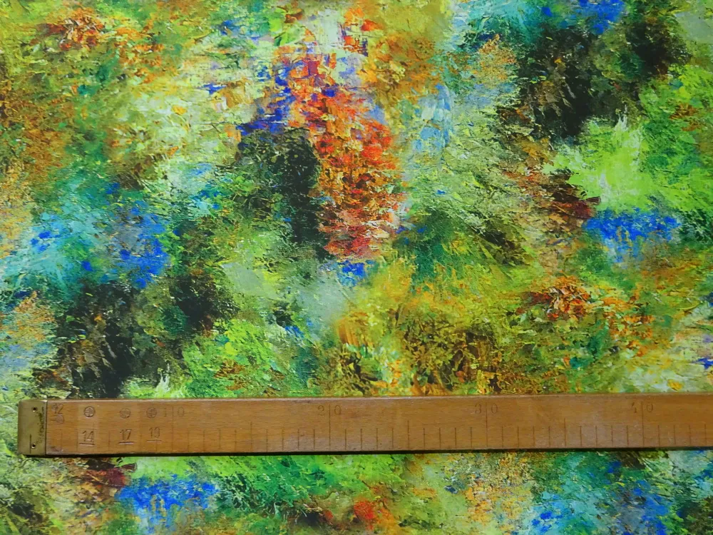 Hodváb horčicovo-zelený "vzorovaný" 