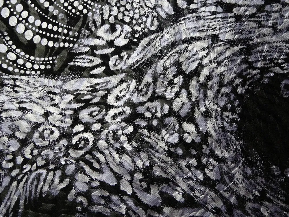 Úplet čierny "strieborno-fialkový vzor" 