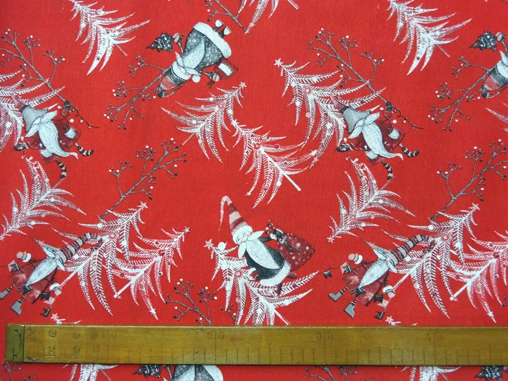 Poťahovka červená "škriatok, stromy" 