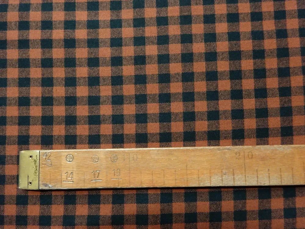 Flanel tkaný "hnedo-čierna malá kocka" 