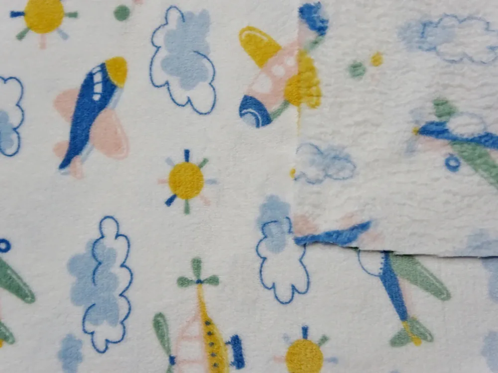 Fleece smotanový "lietadlá, helikoptéra" - OEKO-TEX