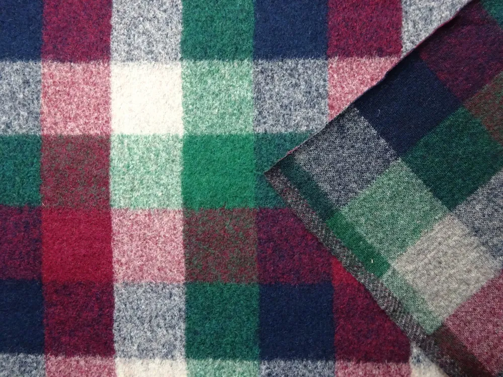 Kabátovina s vlnou farebná "kocka" 