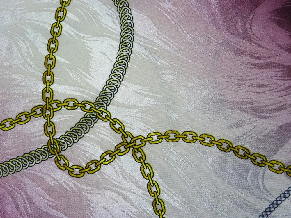 Hodváb maslovo-ružový "retiazky" 