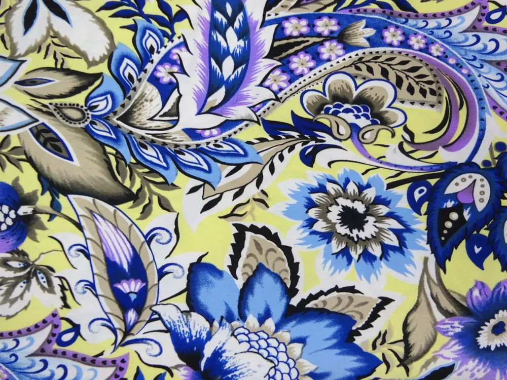 Úplet žltý "fialovo-modré kvety"