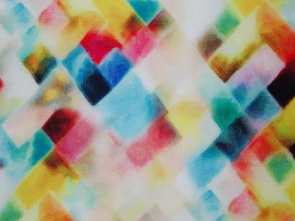 Hodváb farebný "geometrický vzor" 