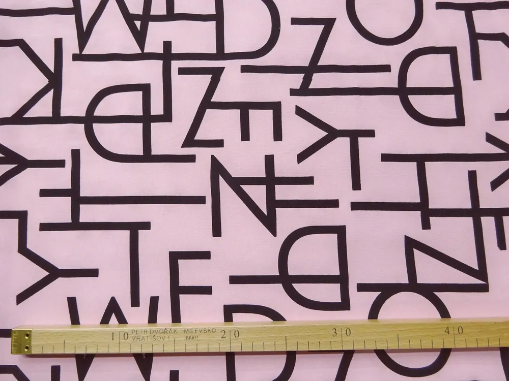 Teplákovina ružová "čierne písmená" 