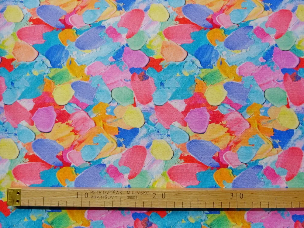 Teplákovina počesaná "farebné machule" 