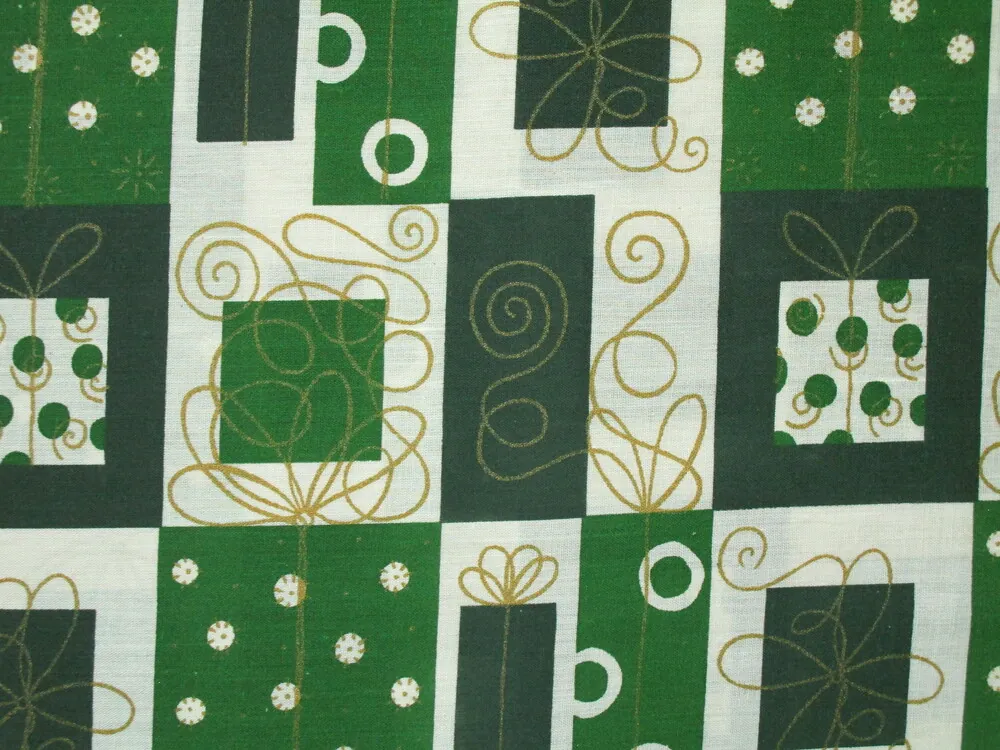 Bavlna maslovo-zelená "darčeky" 