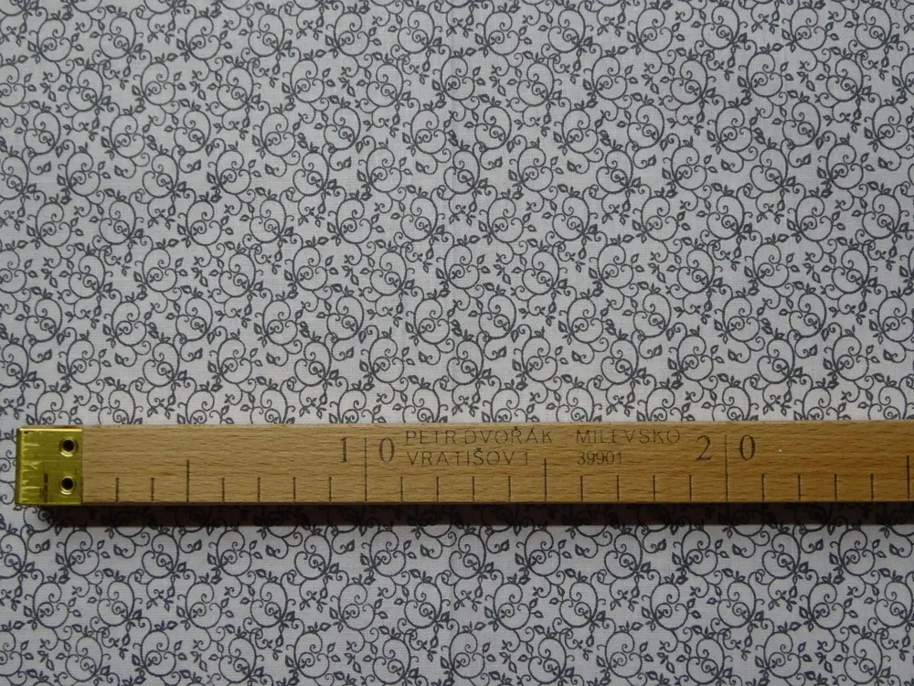 Bavlna biela "sivý vzor" 