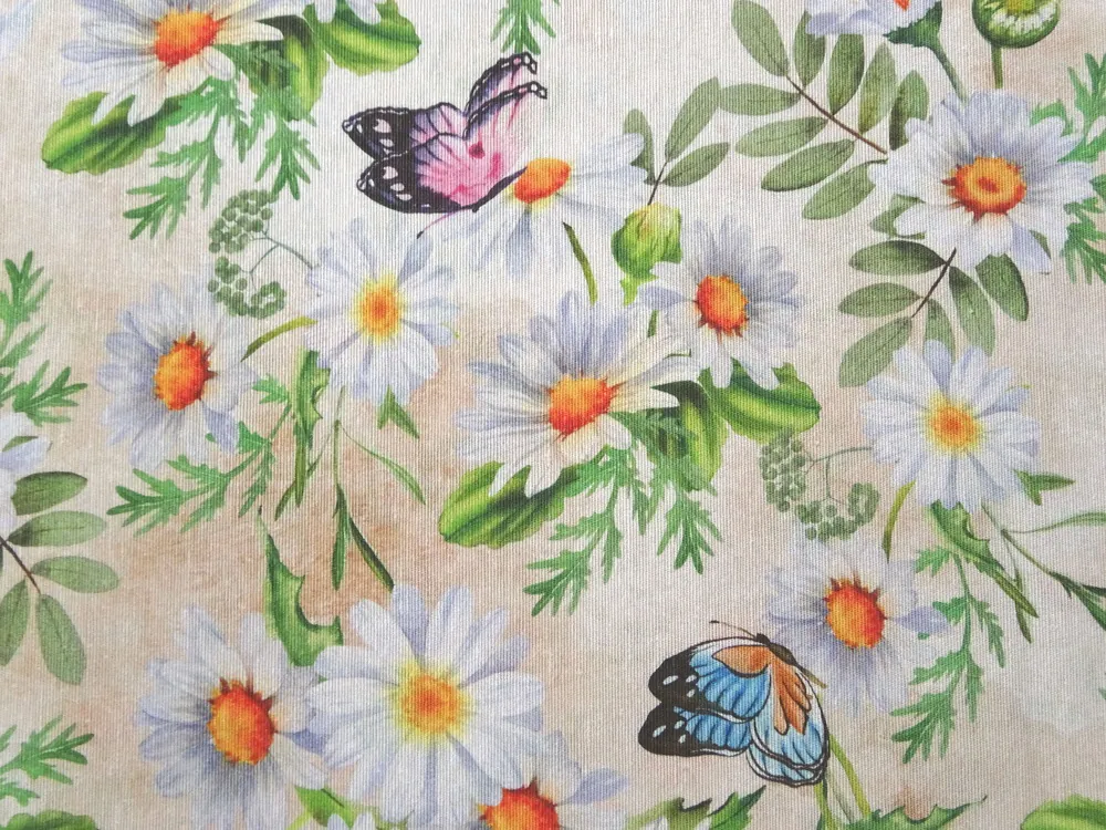 Poťahovka batika "kvety, motýľ" 