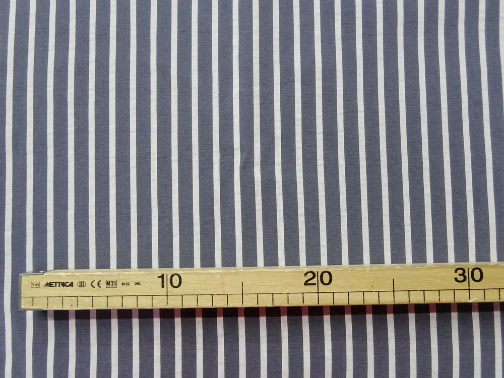 Košeľovina modrá "biely pásik" - pruží naopak