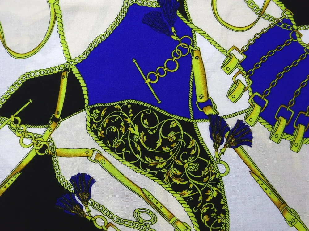 Šatovka bielo-modro-čierna "retiazky, opasky" 