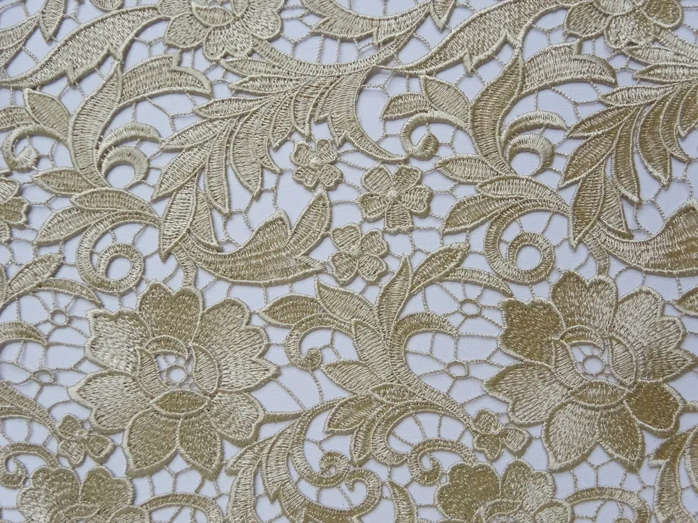 Krajka béžovo-zlatá "kvety" 