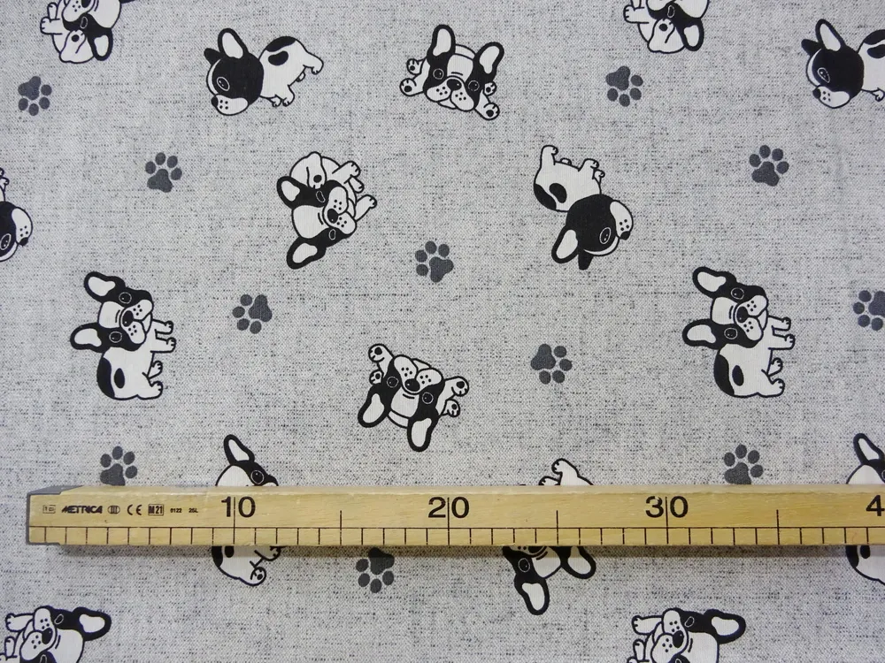 Poťahovka sivý melír "psík, labka" 